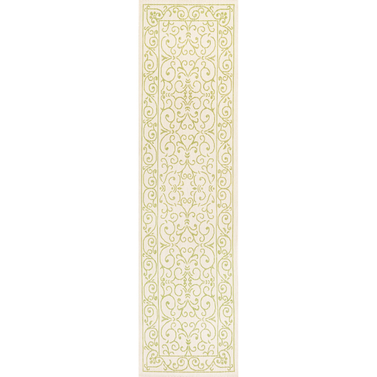 Charleston Vintage Filigree Textured Weav Indoor/Outdoor Runner Rug
