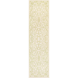 Charleston Vintage Filigree Textured Weav Indoor/Outdoor Runner Rug