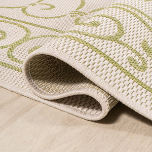 Charleston Vintage Filigree Textured Weav Indoor/Outdoor Square Area Rug