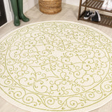 Charleston-Vintage-Filigree-Textured-Indoor/Outdoor-Round-Area-Rug-Area-Rugs