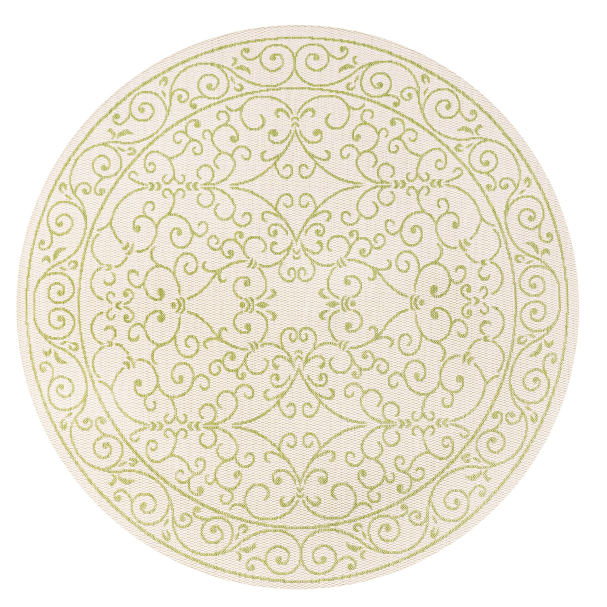 Charleston Vintage Filigree Textured Indoor/Outdoor Round Area Rug
