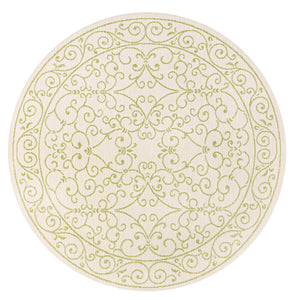Charleston Vintage Filigree Textured Indoor/Outdoor Round Area Rug