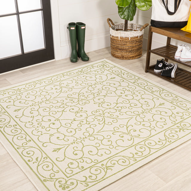 Charleston-Vintage-Filigree-Textured-Weav-Indoor/Outdoor-Square-Area-Rug-Area-Rugs
