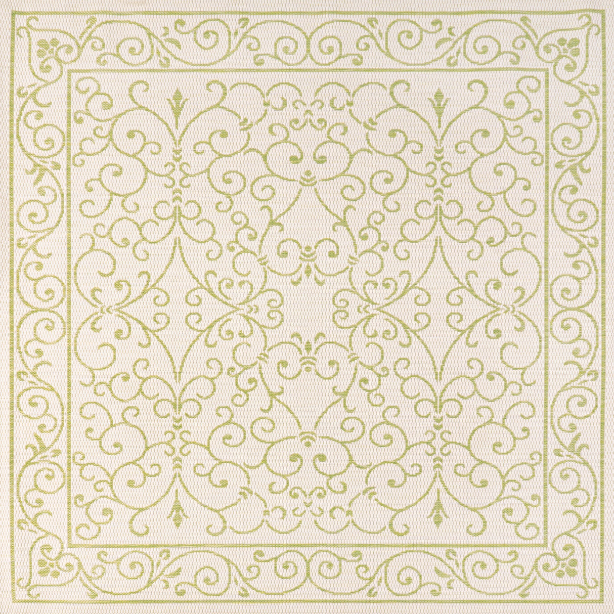 Charleston Vintage Filigree Textured Weav Indoor/Outdoor Square Area Rug
