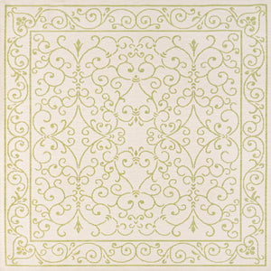 Charleston Vintage Filigree Textured Weav Indoor/Outdoor Square Area Rug