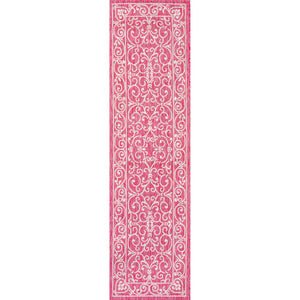 Charleston Vintage Filigree Textured Weav Indoor/Outdoor Runner Rug
