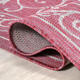 Charleston Vintage Filigree Textured Indoor/Outdoor Round Area Rug