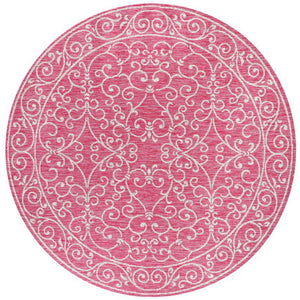 Charleston Vintage Filigree Textured Indoor/Outdoor Round Area Rug
