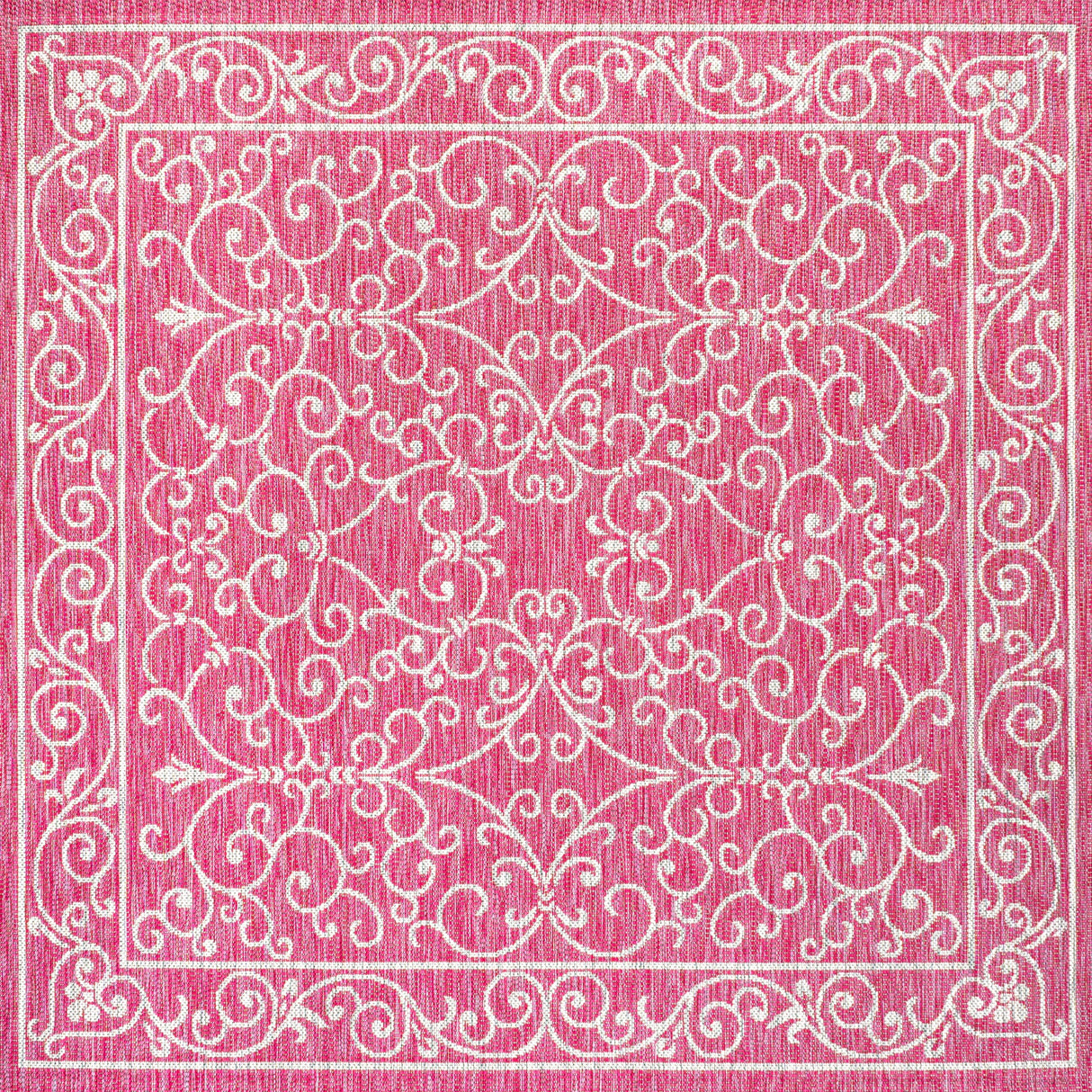 Charleston Vintage Filigree Textured Weav Indoor/Outdoor Square Area Rug