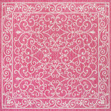 Charleston Vintage Filigree Textured Weav Indoor/Outdoor Square Area Rug