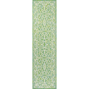 Charleston Vintage Filigree Textured Weav Indoor/Outdoor Runner Rug