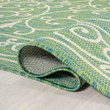 Charleston Vintage Filigree Textured Indoor/Outdoor Round Area Rug