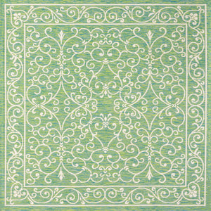 Charleston Vintage Filigree Textured Weav Indoor/Outdoor Square Area Rug