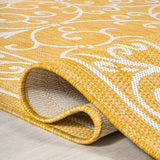 Charleston Vintage Filigree Textured Indoor/Outdoor Round Area Rug