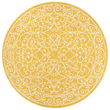 Charleston Vintage Filigree Textured Indoor/Outdoor Round Area Rug