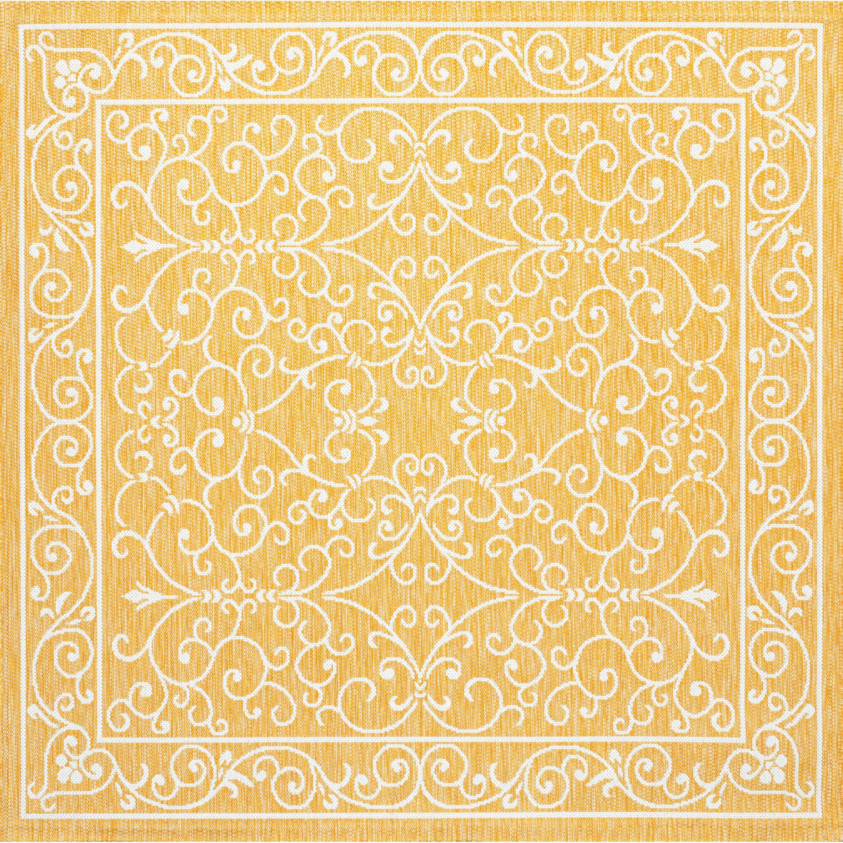 Charleston Vintage Filigree Textured Weav Indoor/Outdoor Square Area Rug