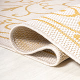Charleston Vintage Filigree Textured Indoor/Outdoor Round Area Rug