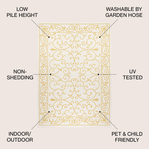 Charleston Vintage Filigree Textured Weav Indoor/Outdoor Area Rug