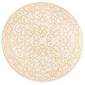 Charleston Vintage Filigree Textured Indoor/Outdoor Round Area Rug
