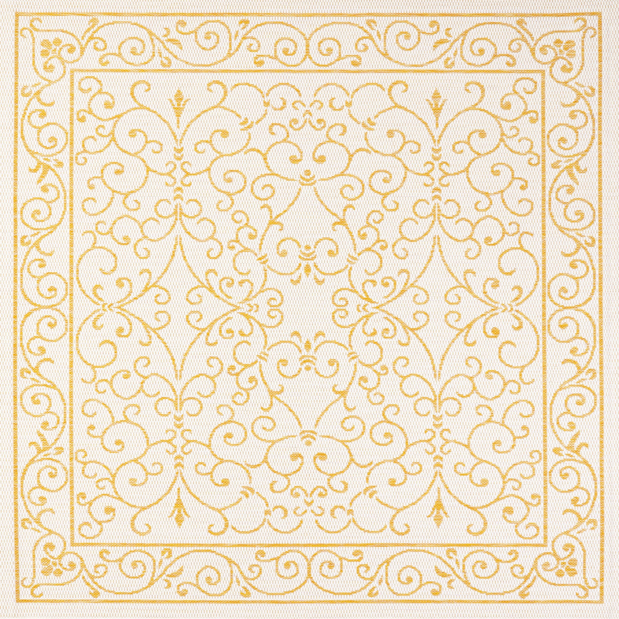 Charleston Vintage Filigree Textured Weav Indoor/Outdoor Square Area Rug
