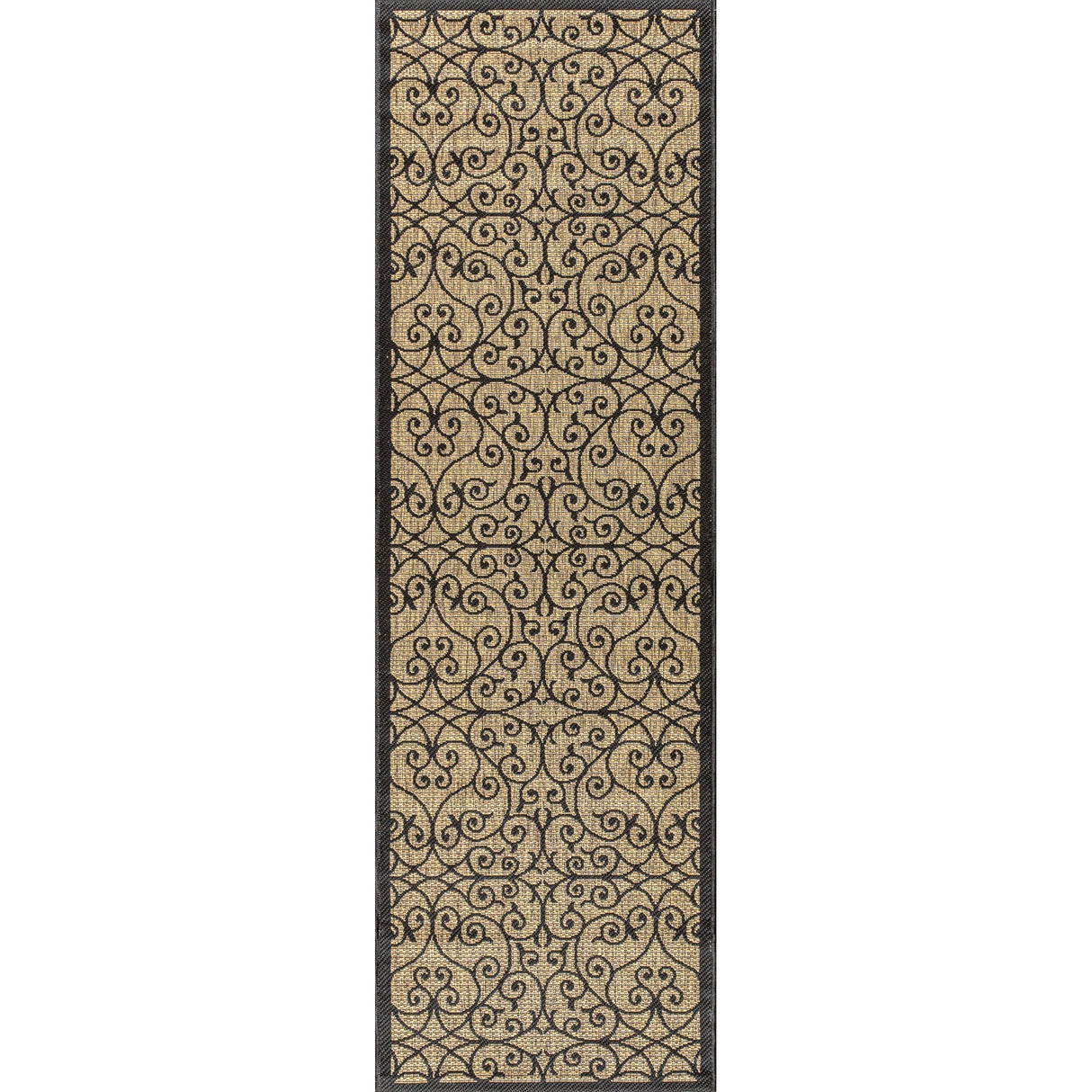 Madrid Vintage Filigree Textured Weave Indoor/Outdoor Runner Rug