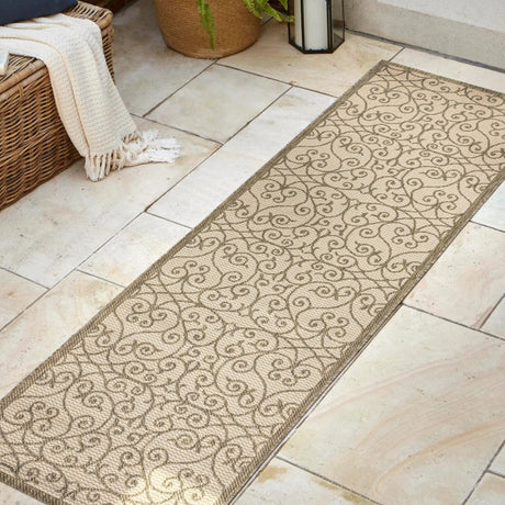 Madrid-Vintage-Filigree-Textured-Weave-Indoor/Outdoor-Runner-Rug-Runner-Rugs