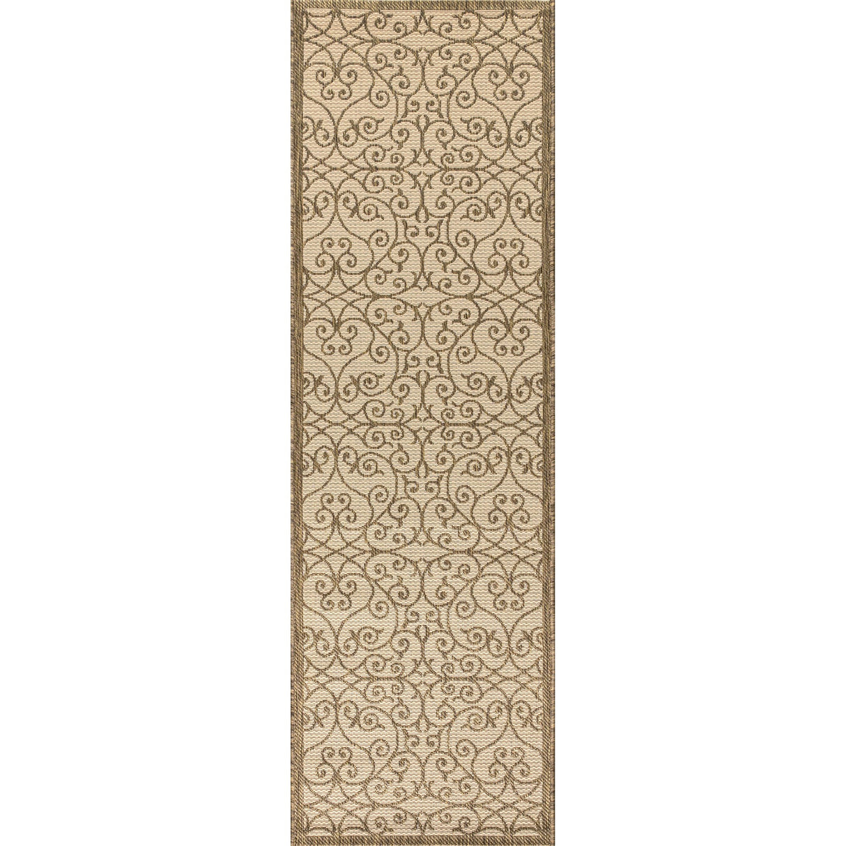 Madrid Vintage Filigree Textured Weave Indoor/Outdoor Runner Rug