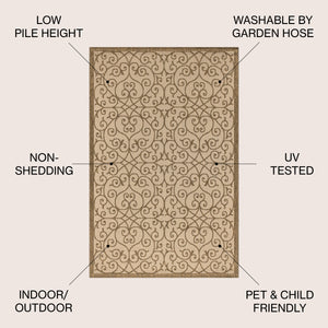 Madrid Vintage Filigree Textured Weave Indoor/Outdoor Area Rug
