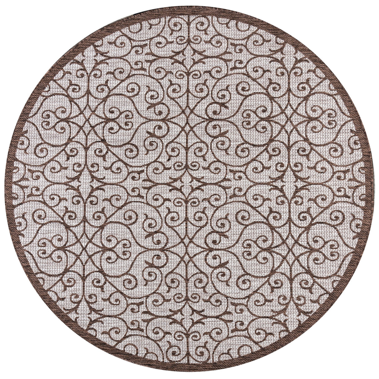 Madrid Vintage Filigree Weave Indoor/Outdoor Round Area Rug