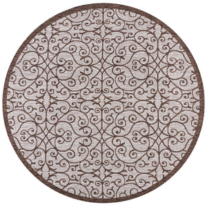 Madrid Vintage Filigree Weave Indoor/Outdoor Round Area Rug