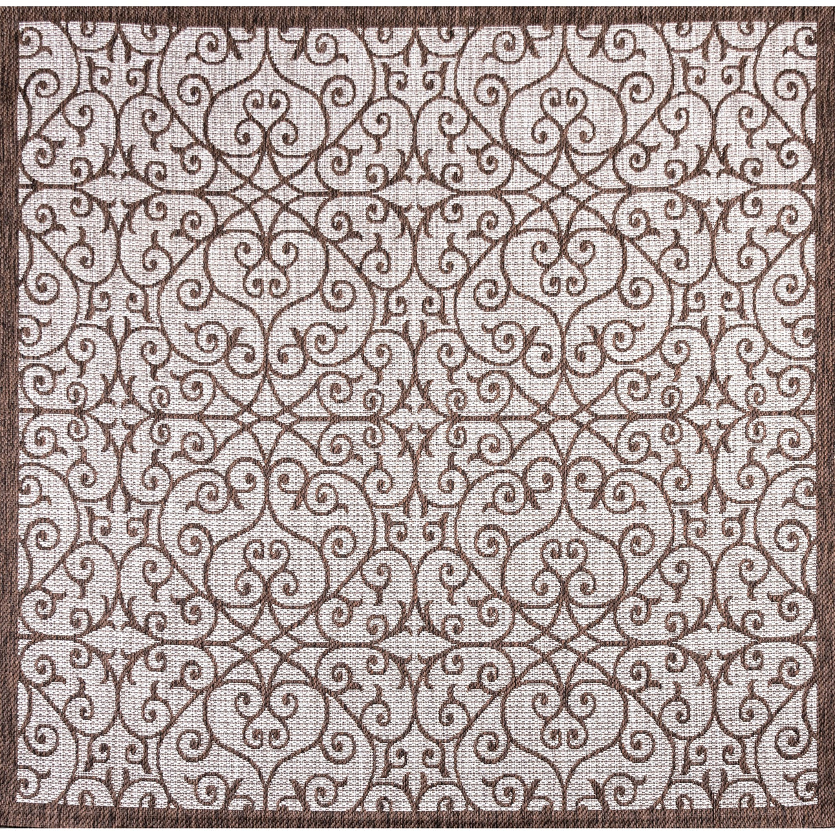 Madrid Vintage Filigree Textured Weave Indoor/Outdoor Square Area Rug