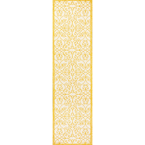 Madrid Vintage Filigree Textured Weave Indoor/Outdoor Runner Rug