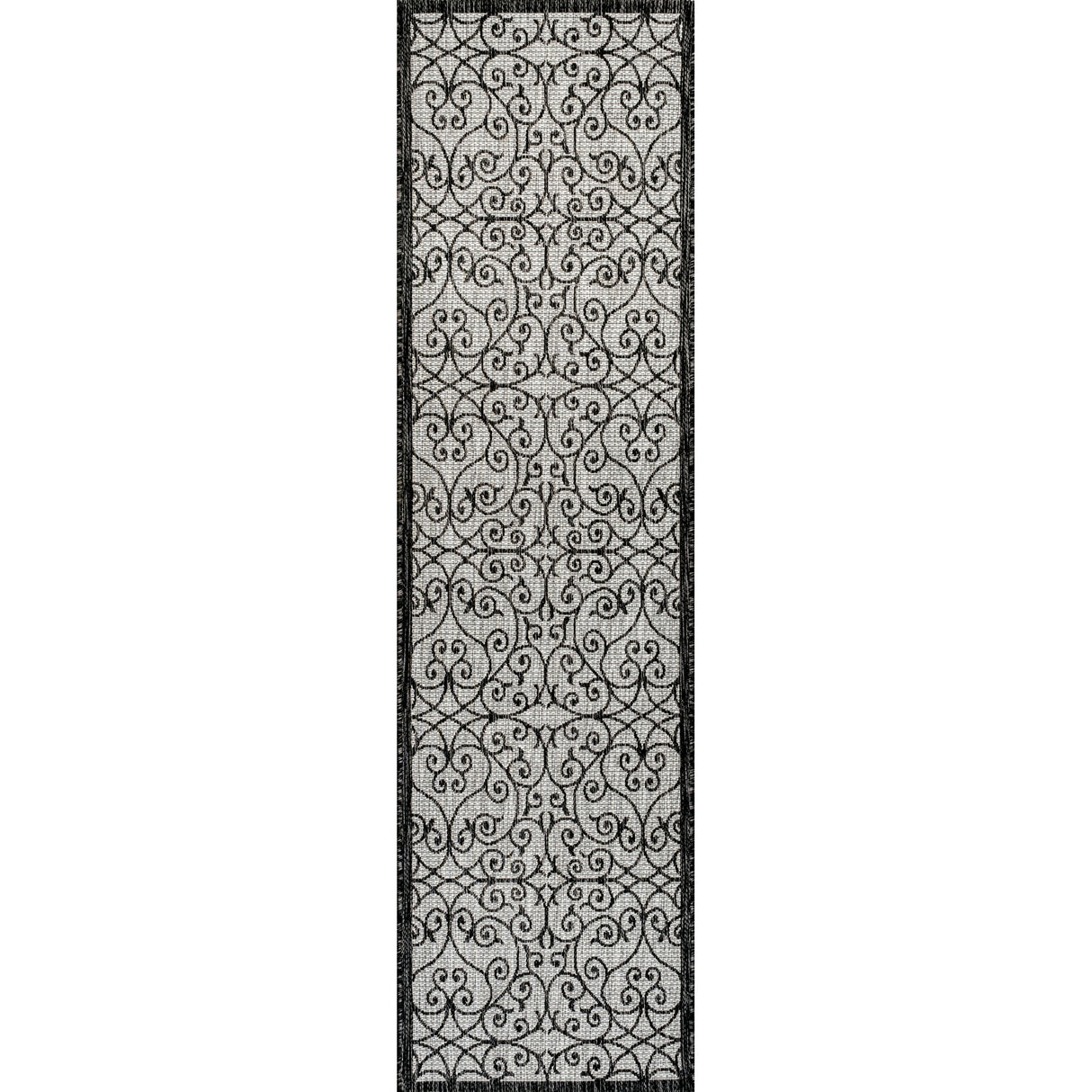 Madrid Vintage Filigree Textured Weave Indoor/Outdoor Runner Rug