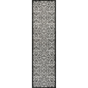 Madrid Vintage Filigree Textured Weave Indoor/Outdoor Runner Rug