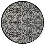 Madrid Vintage Filigree Textured Weave Indoor/Outdoor Round Area Rug