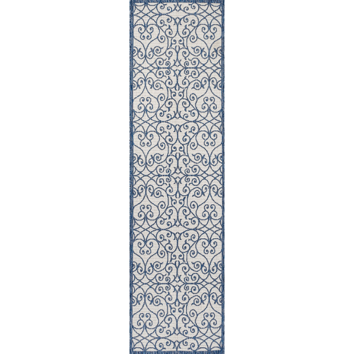 Madrid Vintage Filigree Textured Weave Indoor/Outdoor Runner Rug