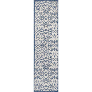 Madrid Vintage Filigree Textured Weave Indoor/Outdoor Runner Rug