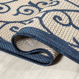 Madrid Vintage Filigree Textured Weave Indoor/Outdoor Runner Rug