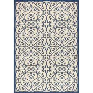 Madrid Vintage Filigree Textured Weave Indoor/Outdoor Area Rug
