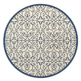 Madrid Vintage Filigree Textured Weave Indoor/Outdoor Round Area Rug