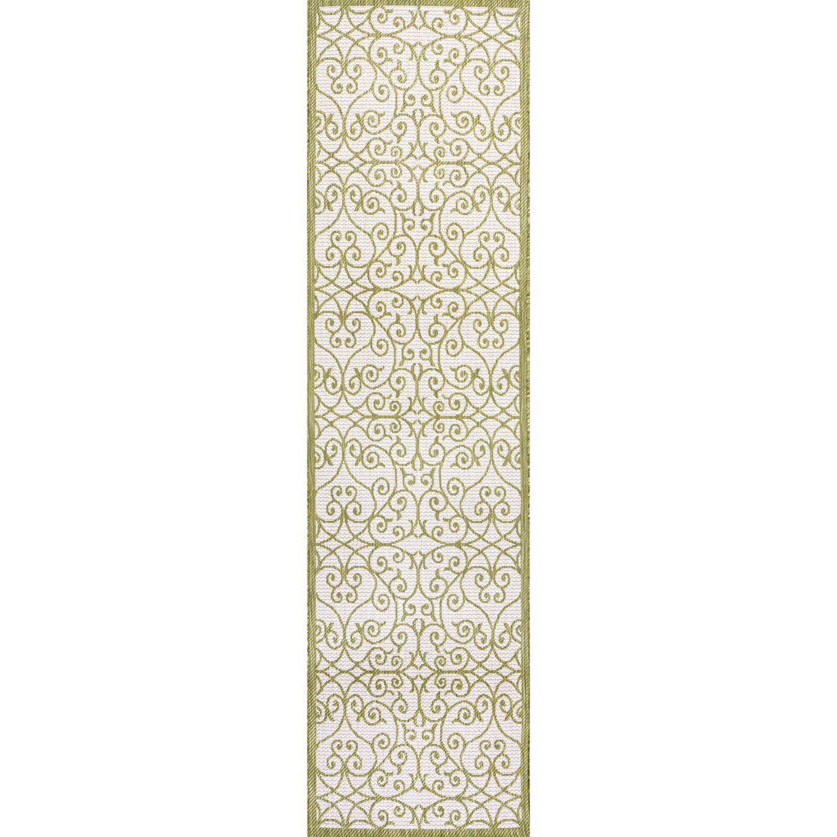 Madrid Vintage Filigree Textured Weave Indoor/Outdoor Runner Rug