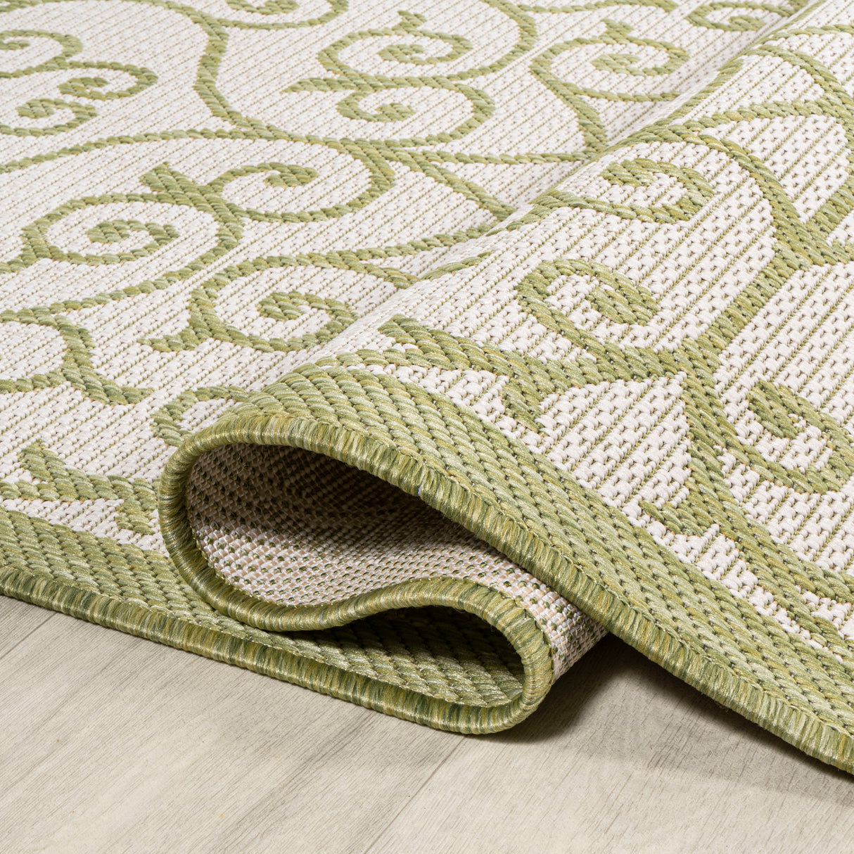Madrid Vintage Filigree Textured Weave Indoor/Outdoor Runner Rug