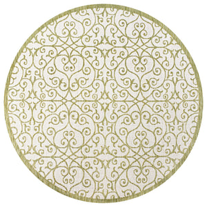 Madrid Vintage Filigree Textured Weave Indoor/Outdoor Round Area Rug