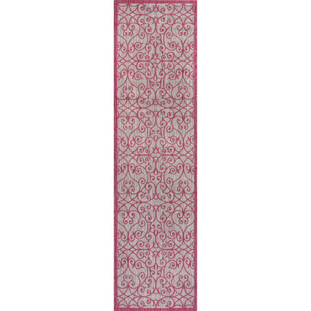 Madrid Vintage Filigree Textured Weave Indoor/Outdoor Runner Rug