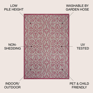 Madrid Vintage Filigree Textured Weave Indoor/Outdoor Area Rug