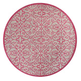 Madrid Vintage Filigree Textured Weave Indoor/Outdoor Round Area Rug
