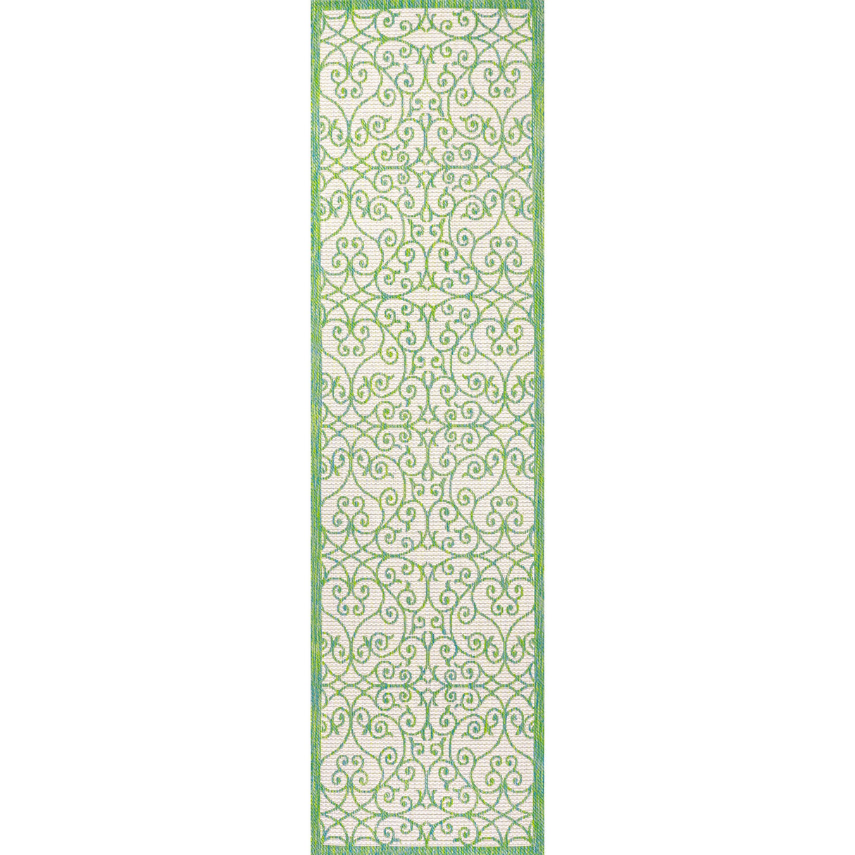 Madrid Vintage Filigree Textured Weave Indoor/Outdoor Runner Rug