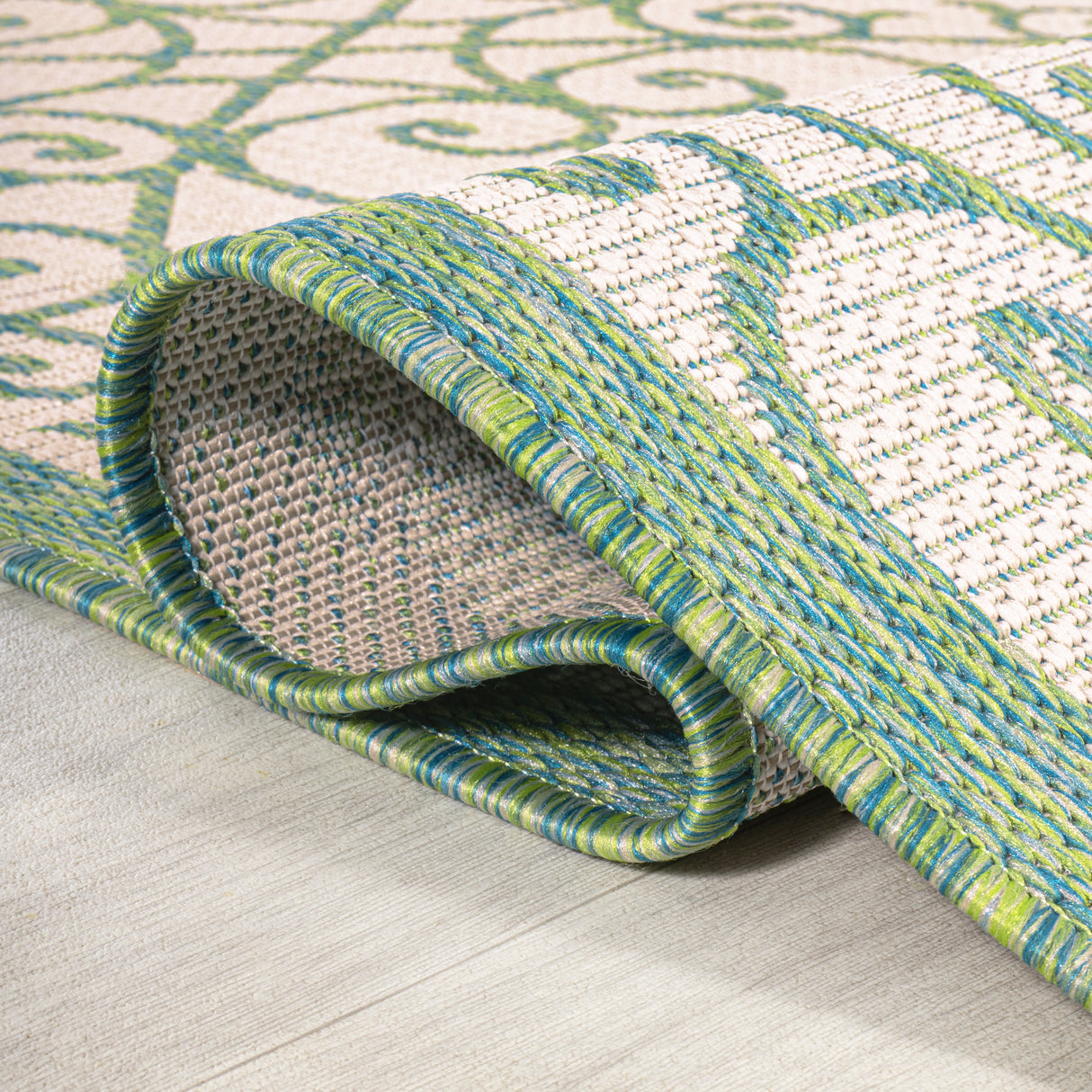 Madrid Vintage Filigree Textured Weave Indoor/Outdoor Runner Rug