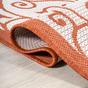 Madrid Vintage Filigree Textured Weave Indoor/Outdoor Runner Rug