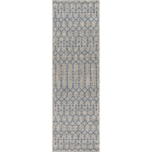 Ourika Moroccan Geometric Textured Weave Indoor/Outdoor Runner Rug